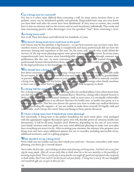 Understanding Estate Planning & Living Trusts Booklet